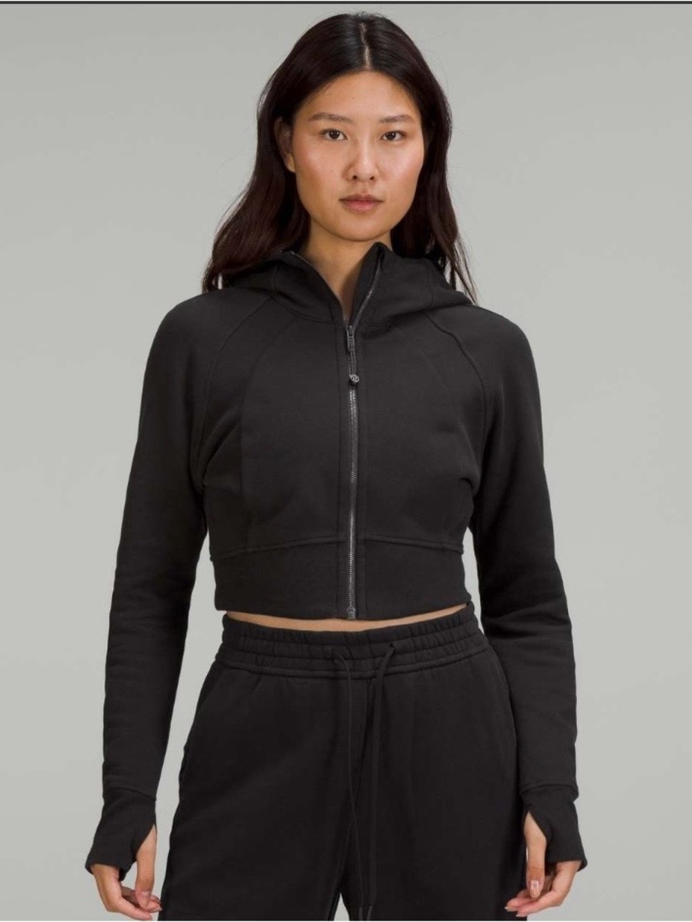 Lululemon Scuba Full-Zip Cropped Hoodie Black Size 4 Jacket